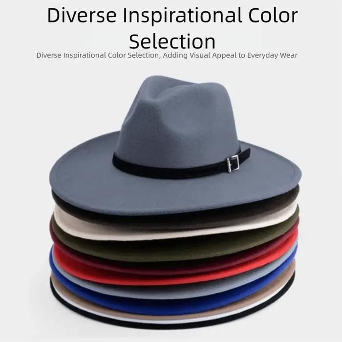 Chapeau Fedora Classique à Large Bord de Style Britannique pour Occasions Formelles