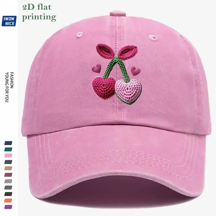 Casquette de baseball plate thermocollante 3D avec cerises