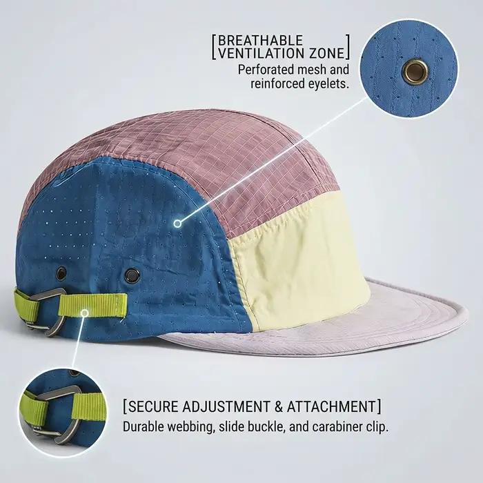 Casquettes de baseball pour hommes à 5 panneaux