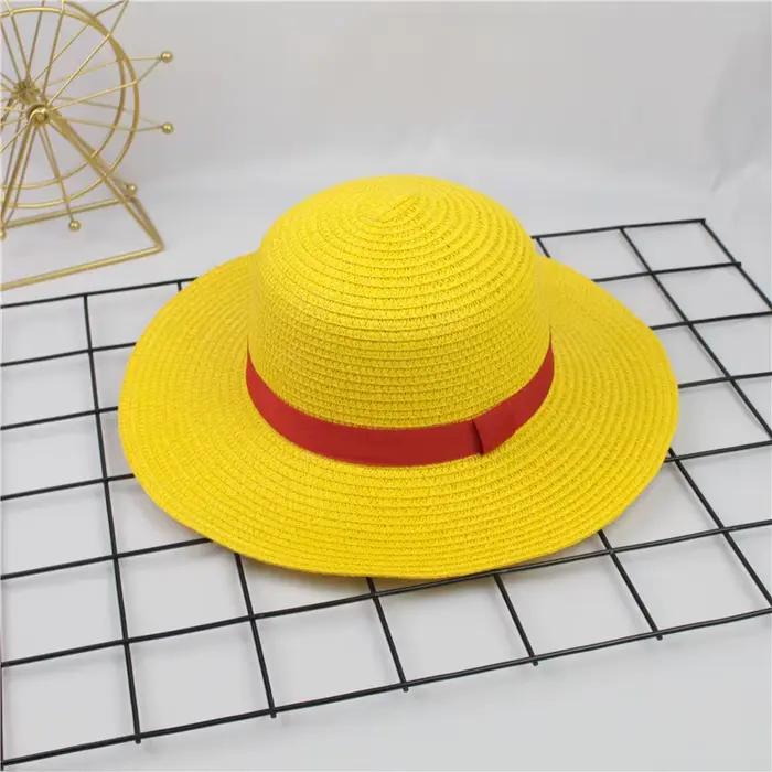 Chapeau de paille plat unisexe pour cosplay dessins animés japonais fantaisie confortable sortie convention manga