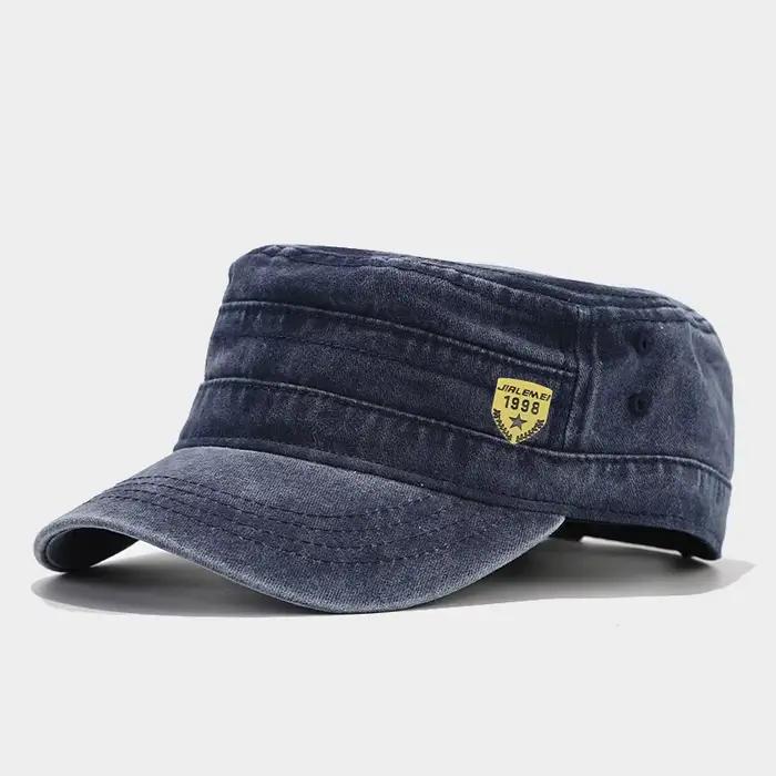 1 pièce Casquette plate rétro délavée réglable