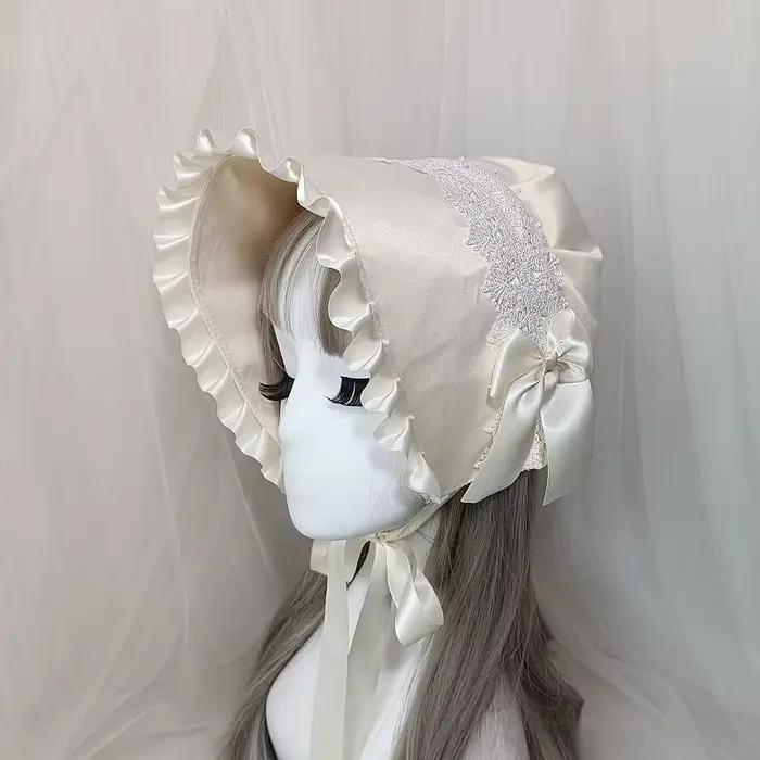 Bonnet en dentelle multicouche victorienne Vintage
