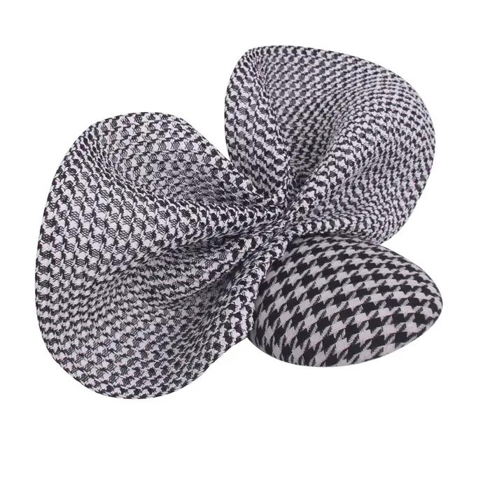 Chapeau Fascinateur Pied-de-Poule Noir pour Femme