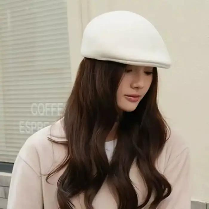 Casquette classique en feutre de laine épaisse pour femme
