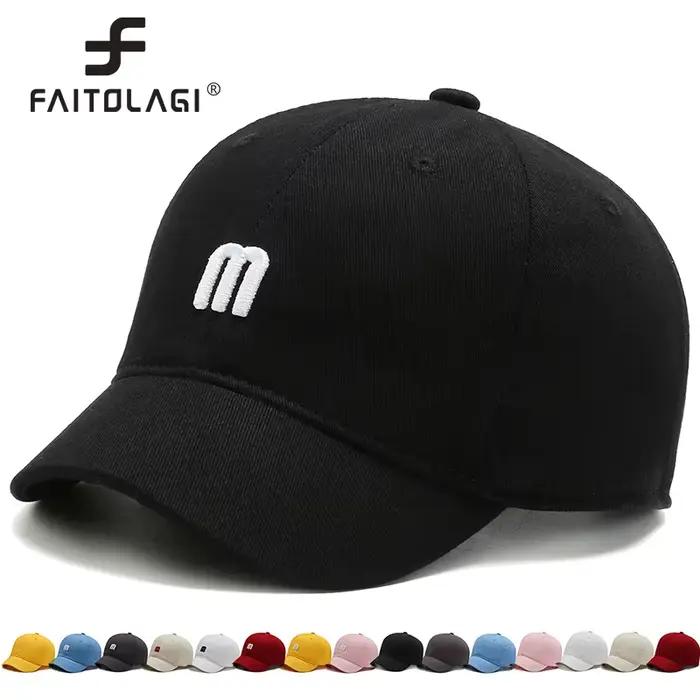 Casquette de baseball unisexe à visière courte en coton