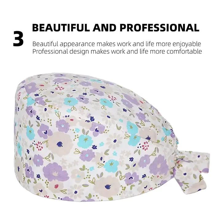 Chapeau chirurgical imprimé crâne 100% coton pour femmes et hommes