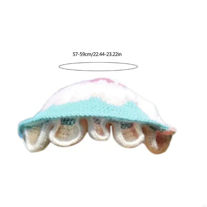 Chapeau seau en forme champignon tricoté acrylique pour femmes et filles, ajustable, style sport, occasion décontractée, hiver