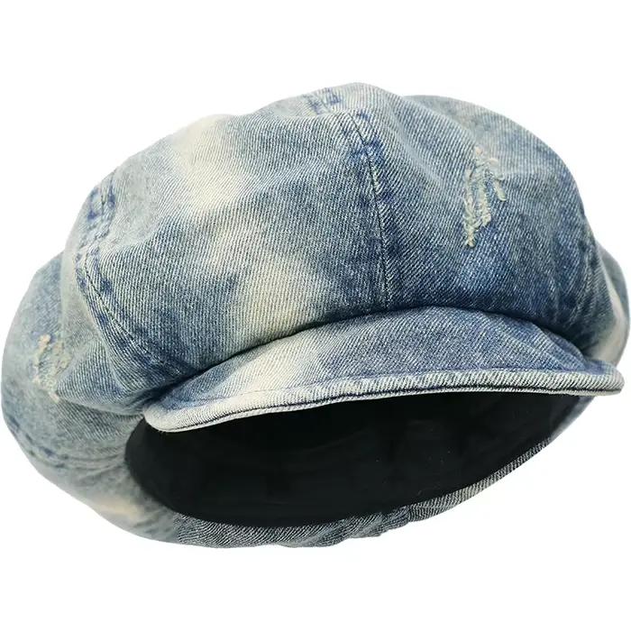 Casquette en jean vintage ELFSACK style streetwear avec effet délavé rétro