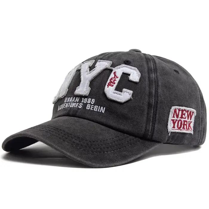 Casquette de baseball vintage en coton lavé pour homme