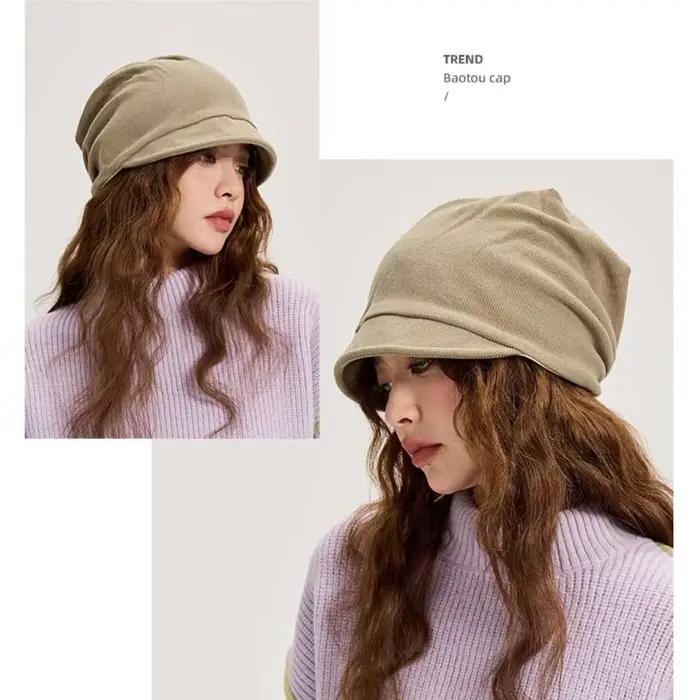 Bonnet Chimio Unisexe en Coton Épais Couleur Unie avec Protection des Oreilles – Style Décontracté et Chaud