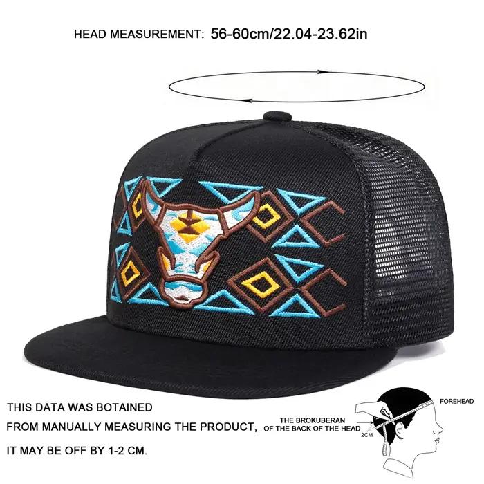 Casquettes de baseball unisexes avec broderie tête de bœuf