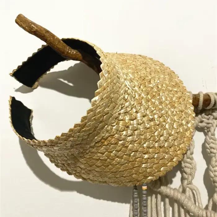Chapeau de soleil décontracté de luxe en raphia pour femme