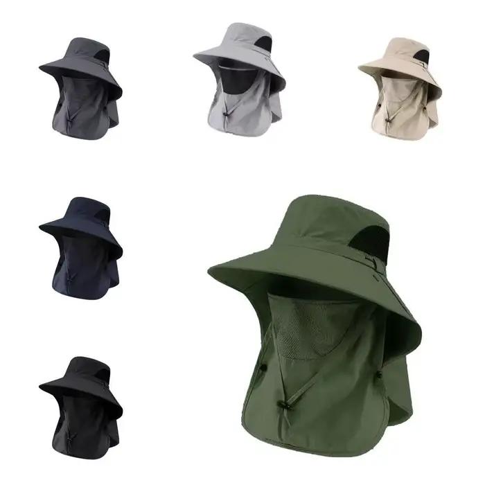 Chapeau de soleil pour homme avec masque intégré pour le cou et le visage