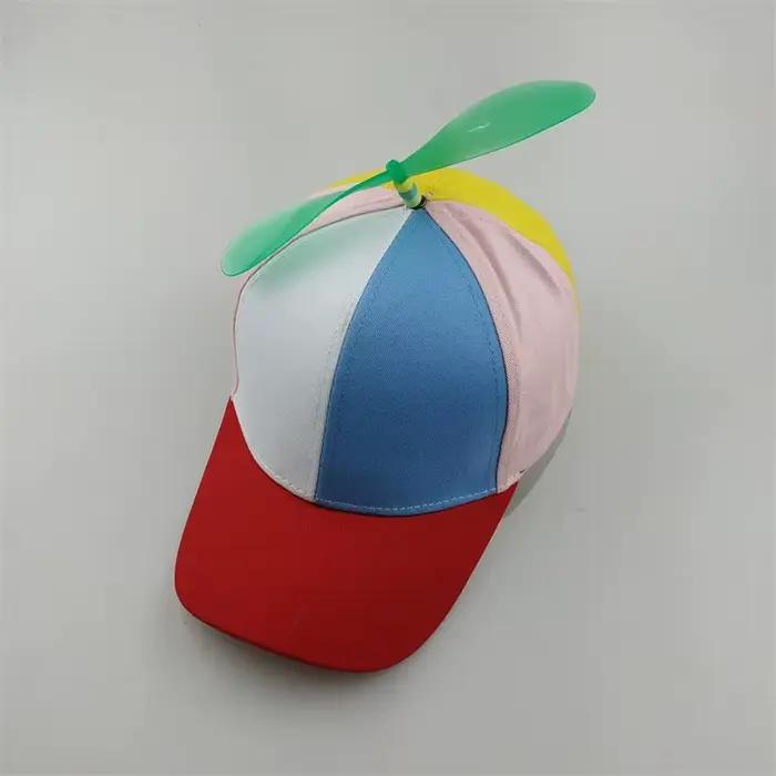 Casquette de baseball patchwork en bambou coloré motif libellule