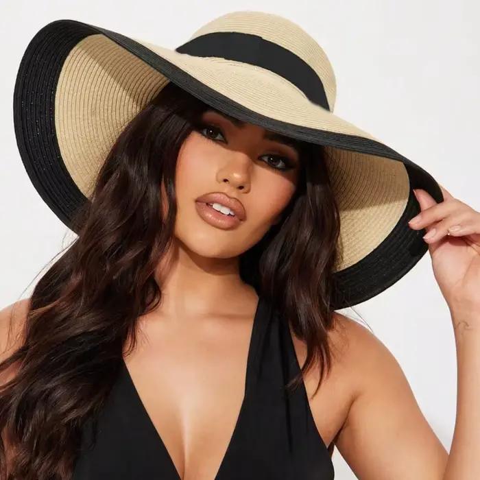 Chapeau de paille bohème élégant pour femme