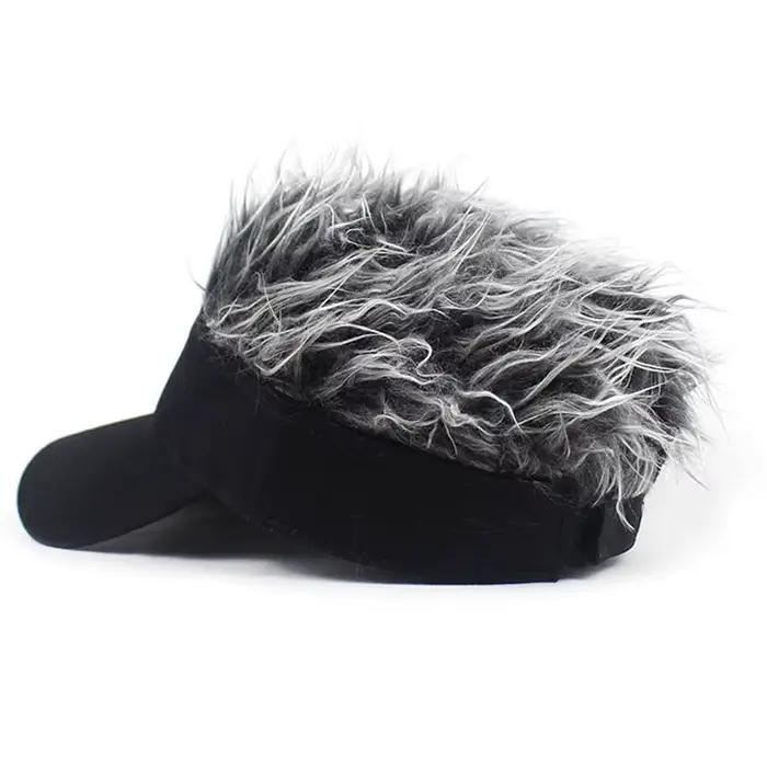 Chapeau de perruque unisexe en coton polyester casquette de baseball solide style sport visière hip-hop décontracté pour hommes et femmes toutes saisons