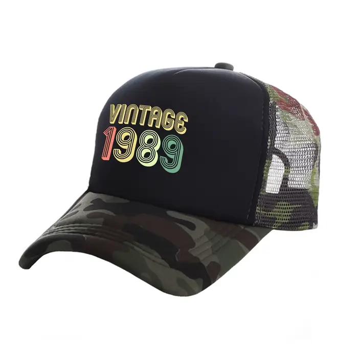Casquette de camionneur vintage 1983 multicolore pour adultes unisexe style sportif et décontracté occasionnellement festive