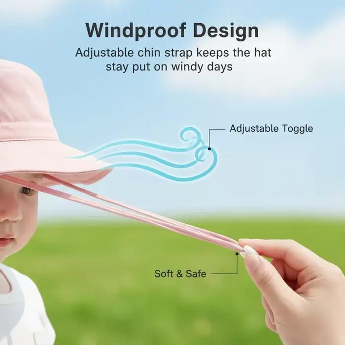 Un chapeau de soleil uni pour bébés filles