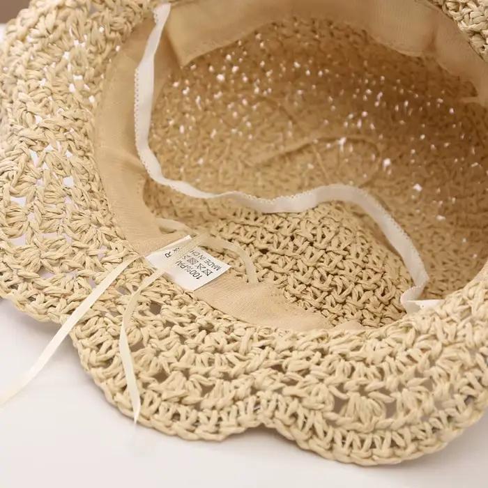 Chapeau de paille pour bébé fille de 3 à 6 ans