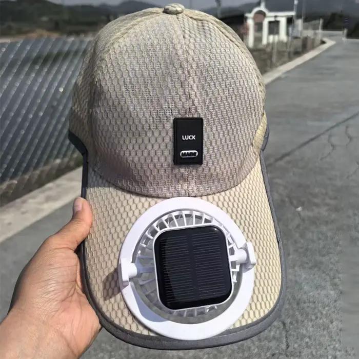 Casquette de baseball solaire à large bord avec ventilateur intégré pour homme – Protection