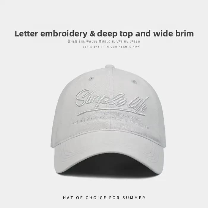 Casquette de Baseball Bleue Brodée Lettres Rétro Américaines Pour Femmes Hommes Protection Solaire Mode Décontractée Occasions Spéciales