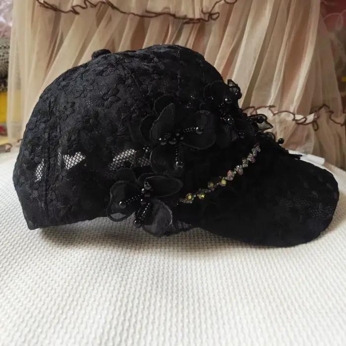 Casquette de baseball chic brodée de papillons et dentelle pour femmes, élégante et respirante pour activités sportives printemps été