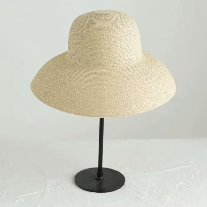 Chapeau de paille bohème tendance à large bord