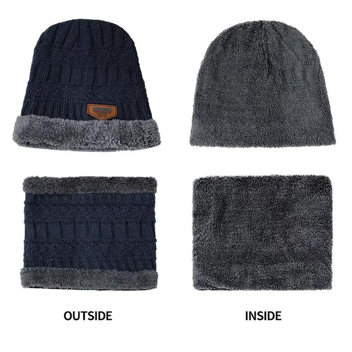 Hiver hommes femmes épais Bonnet chapeau tricoté