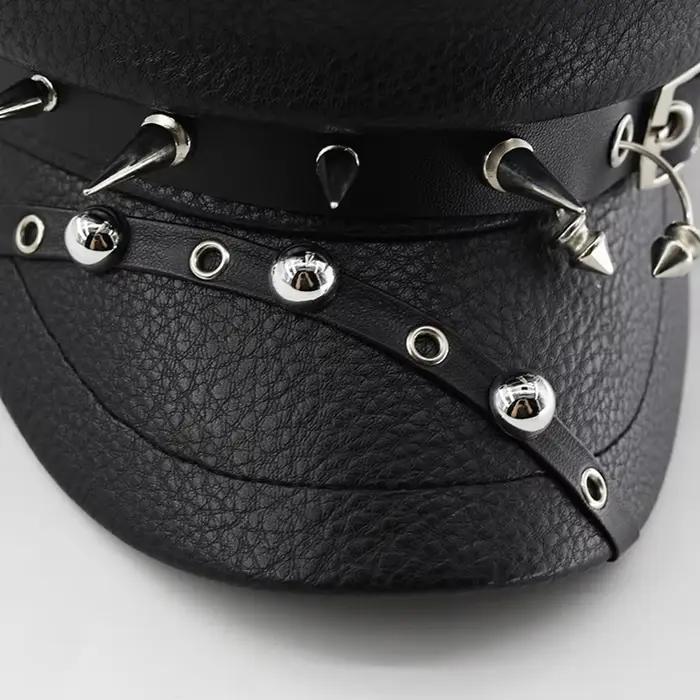 Béret Tendance Casquette Militaire Simili Cuir Accessoire Mode Pour Femmes Occasions Spéciales Voyage Robuste Élégant Durabilité Style Moderne