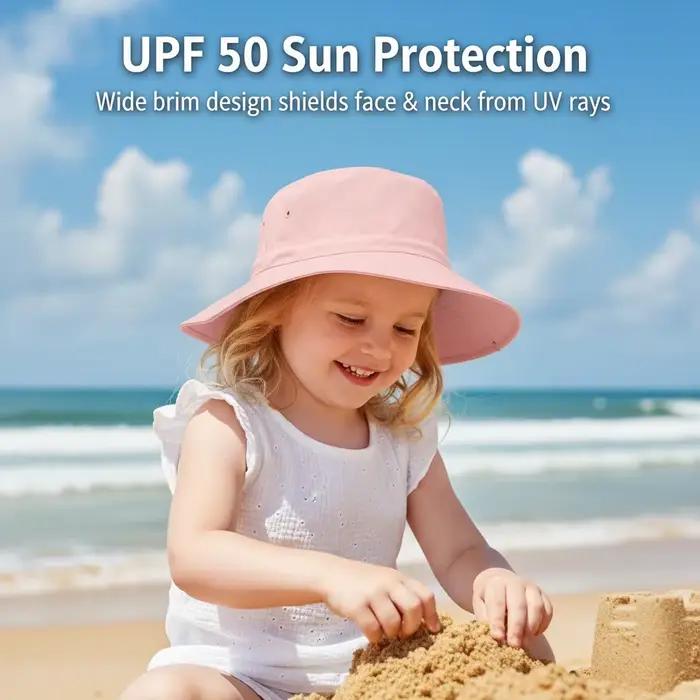 Un chapeau de soleil uni pour bébés filles