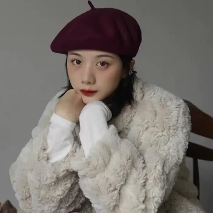 Nouveau Béret en Mélange de Laine 2026 pour Femme – Style Français Classique Couleur Unie – Chaud et Doux – Mode Hiver-Printemps – Chapeau de Peintre – Idéal Cadeau