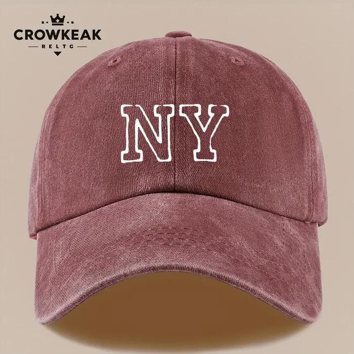 Casquette de baseball imprimée NY chapeau unisexe coton ajustable pour homme et femme occasions extérieures randonnée plage