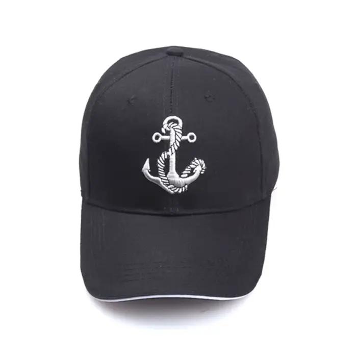 Casquette noire chapeau de marin pour hommes casquettes de Baseball mode ancre brodé coton femmes Sport de plein air décontracté Snap Back Hiphop chapeaux de soleil