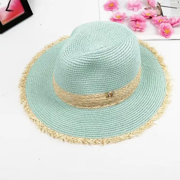 Chapeau de paille avec logo M pour hommes et femmes
