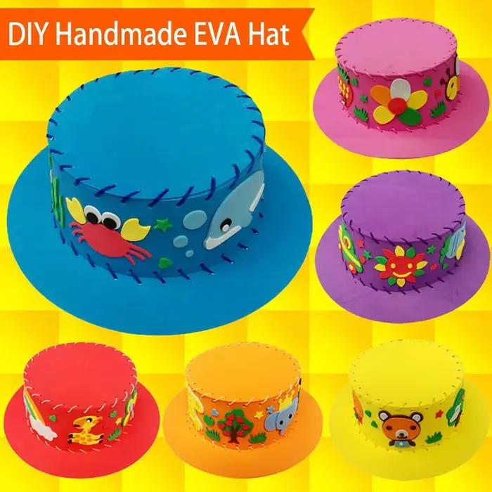 Chapeau EVA fait main pour enfants et adolescents couleurs multicolores jouet éducatif dessin animé occasionnellement adapté à partir de 14 ans