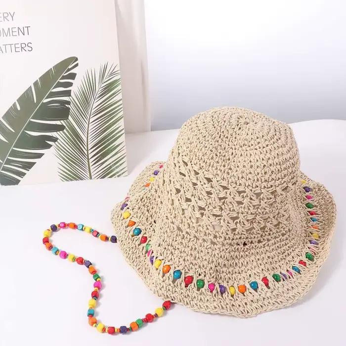 Chapeau de paille femme style pastoral tendance