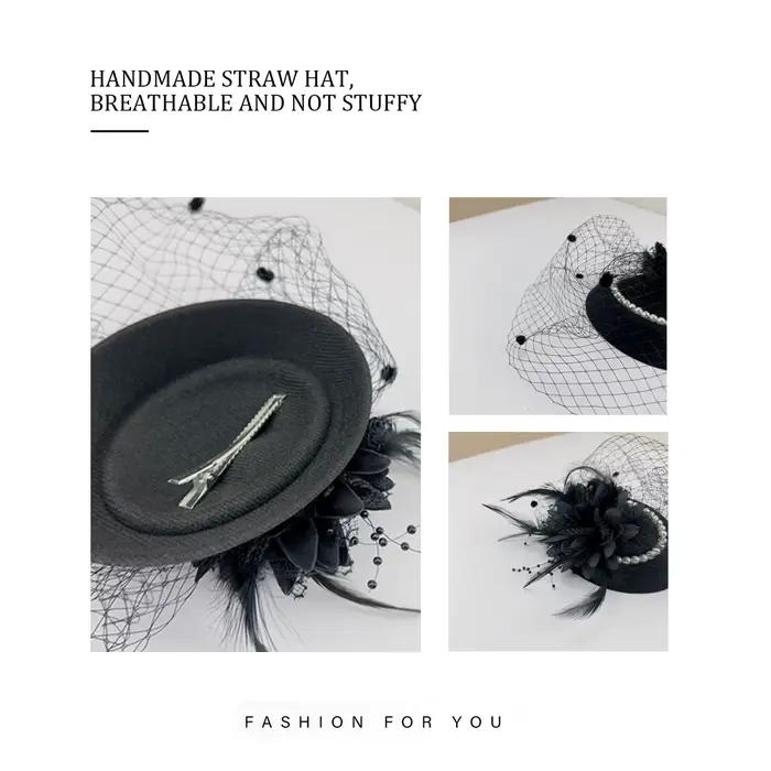 Chapeau haut-de-forme rétro en polyester pour femmes élégantes occasions sociales soirées décontractées et événements spéciaux