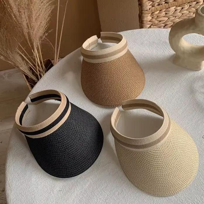 Chapeau de soleil de plage paille africain anti-UV pour femmes style sport occassions estivales et activités extérieures