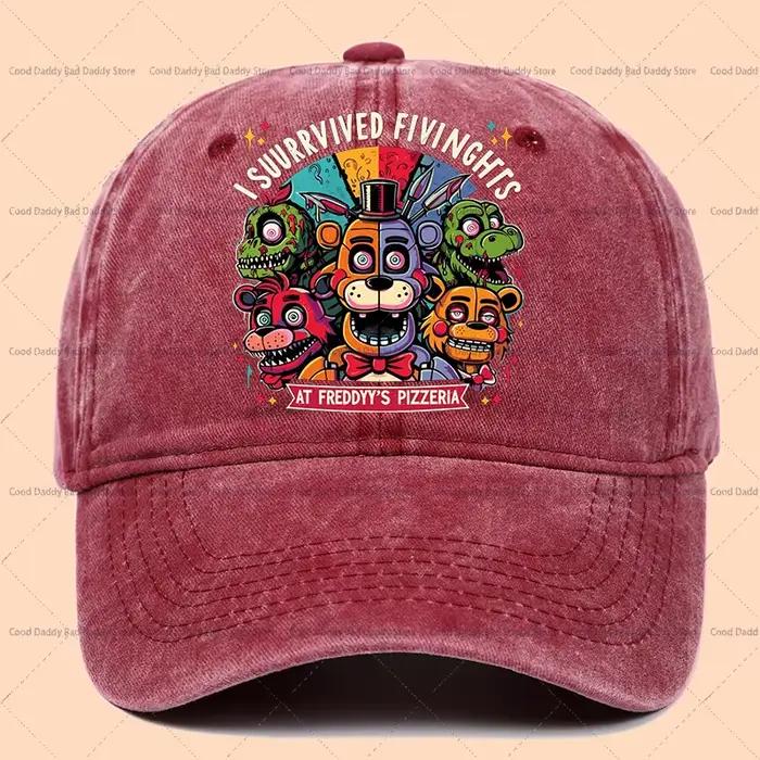 Dessin animé FNAF casquette de Baseball cinq nuits chez Freddy imprimé lavé en détresse papa chapeaux Simple Vintage