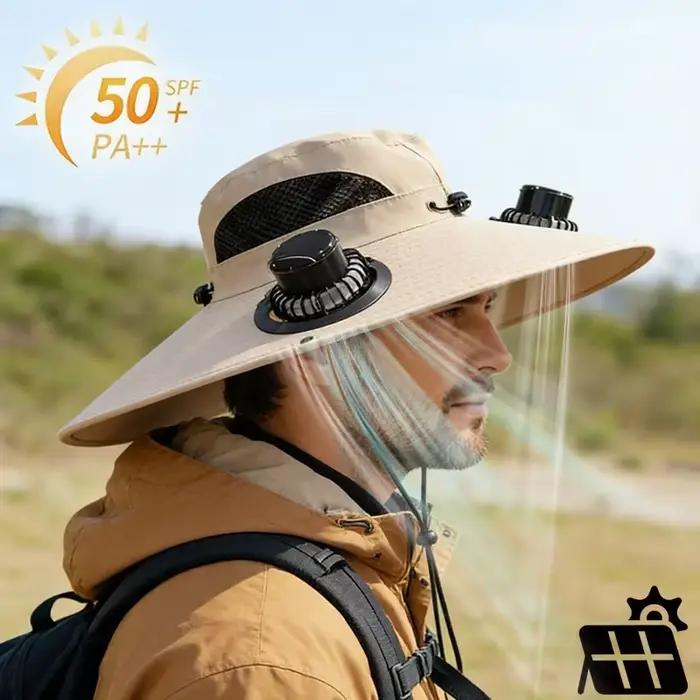 Chapeau solaire à ventilateur pour hommes et femmes