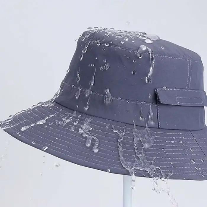 Chapeau de pêcheur pour homme avec cordon de serrage, en nylon et polyester, respirant, léger, protection solaire, chapeau de randonnée