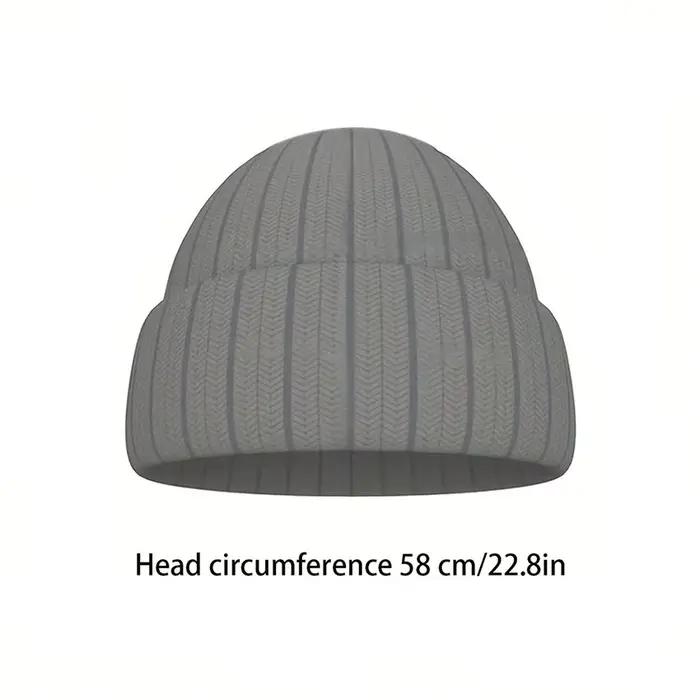 1 bonnet tricoté chaud sans visière avec bord replié