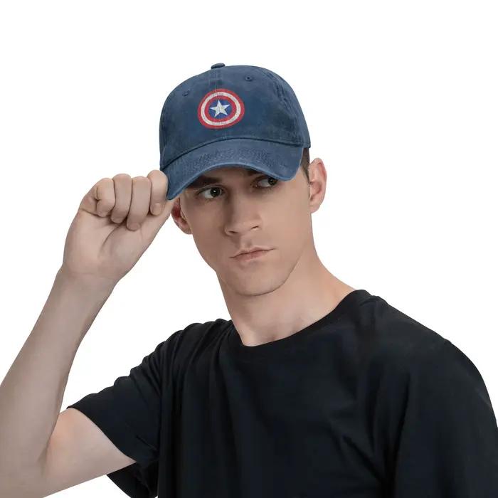 Casquette de baseball Captain America Shield effet vieilli