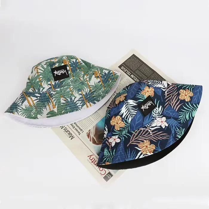 Chapeau seau brodé de lettres coréennes pour femmes et hommes