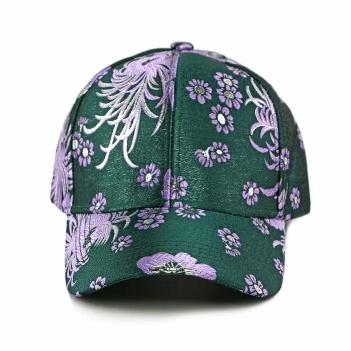 Casquette de baseball FS de luxe à motif floral doré