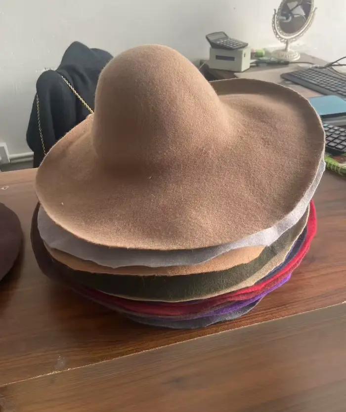 Homme femmes Cloche seau feutre chapeau automne hiver laine