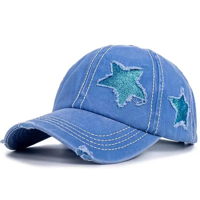 Casquette de baseball réglable pour femmes avec trou pour queue de cheval
