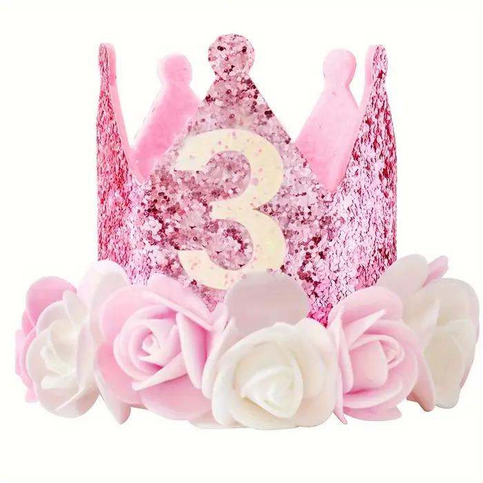 Chapeau couronne pour 1er 2e 3e anniversaire, accessoires faits à la main, bandeau pour fête d'anniversaire pour bébé, fournitures de fête prénatale, DIY