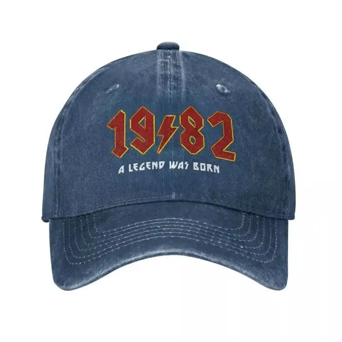 Casquette de baseball vintage en coton délavé 1982 protection solaire réglable pour hommes et femmes occasions spéciales sport et mode