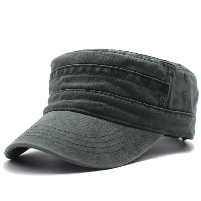 Casquettes plates en coton délavé pour hommes